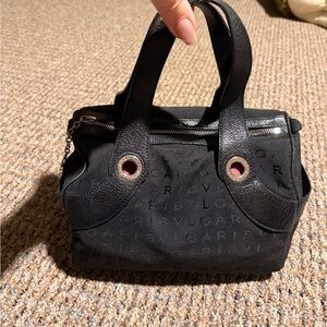 Bvlgari Black 
Logomania canvas shoulder bag